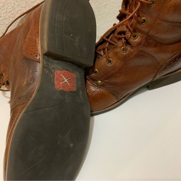 Twisted X Men's Lacer Lace Up Leather Ankle Boots Cognac MCRL001 Size 11-1/2 M - Picture 10 of 15